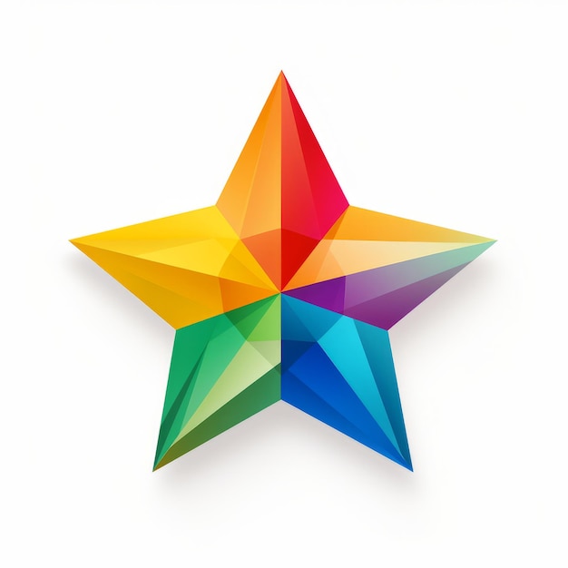 Photo a rainbow colored star on a white background