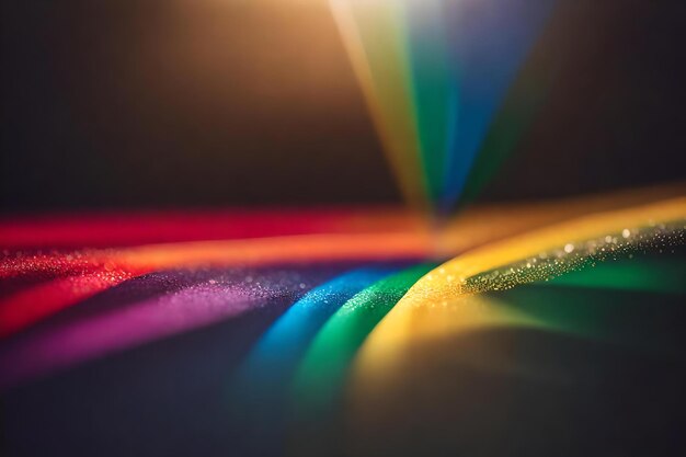 A rainbow colored strip is shown in a close up view.