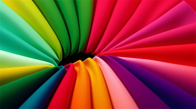 A rainbow colored umbrella is displayed in a circle.