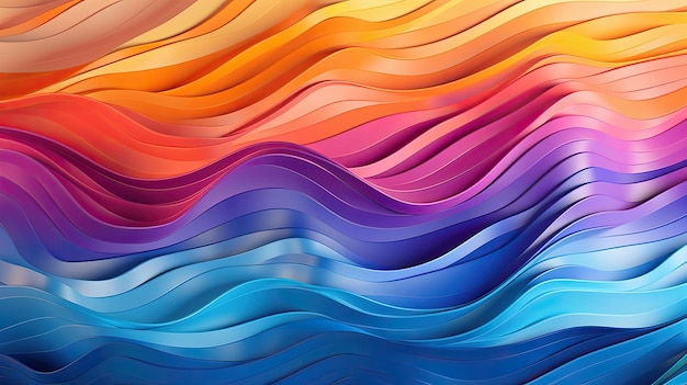 rainbow colored wave with a rainbow effect