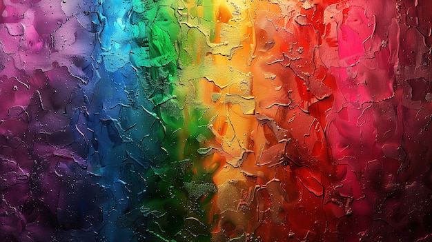 Photo rainbow colored window closeup