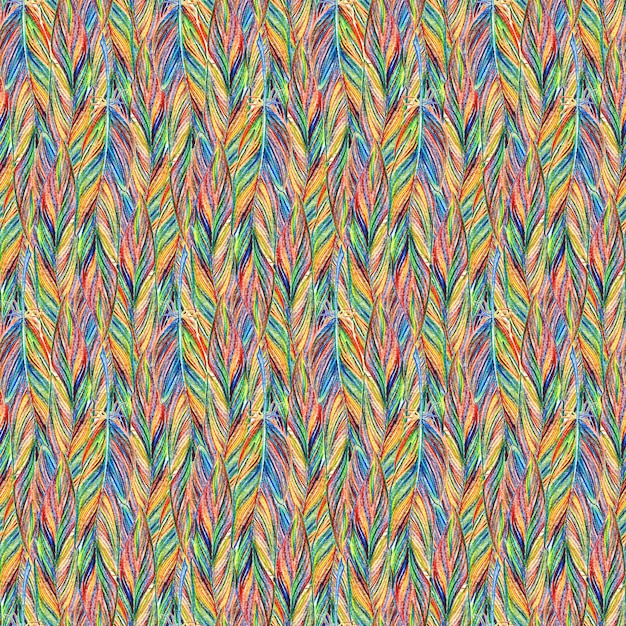 Rainbow colorful bird feather braid seamless pattern texture
background