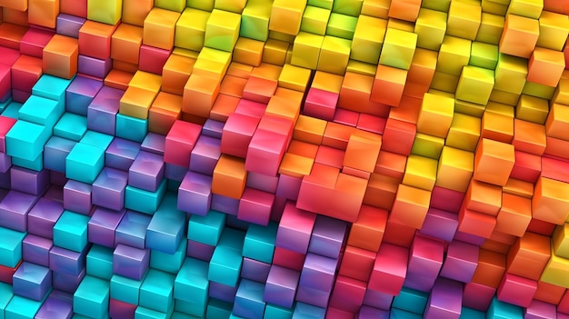 rainbow of colorful blocks abstract background