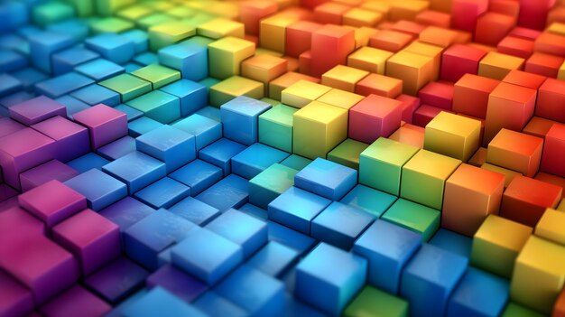 rainbow of colorful blocks abstract background