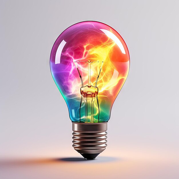 Rainbow colorful bulb