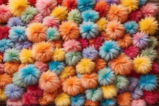 Rainbow Colorful Fluffy Fur Ball Texture Wallpaper Colorful Fluffy Background Fluffy Fur Background Fur Texture Background AI Generative