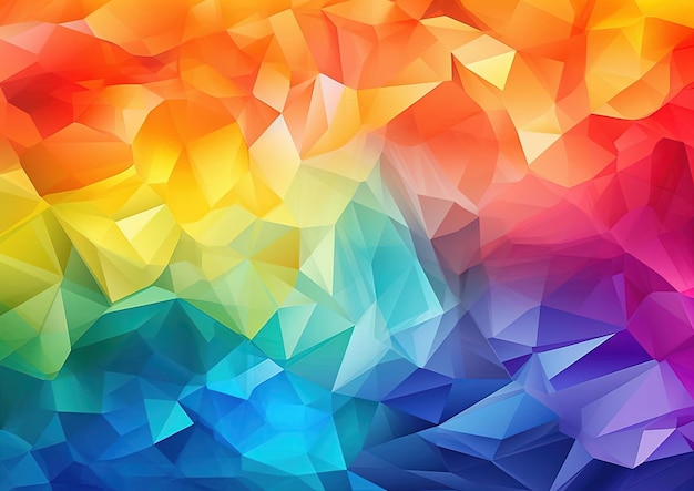 動的な色の組み合わせのスタイルの虹のカラフルな多角形の虹の背景