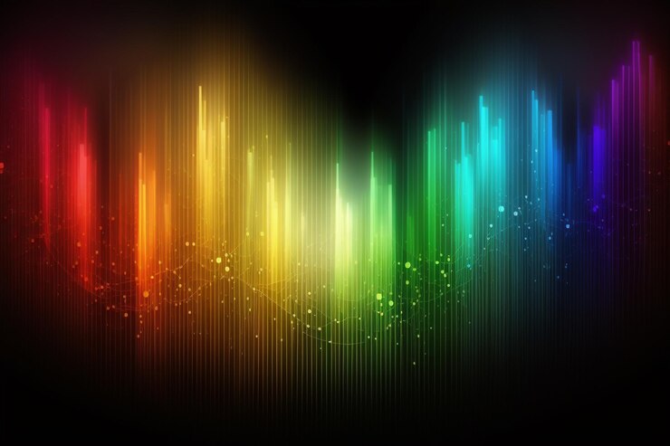 Photo rainbow colors on a black background