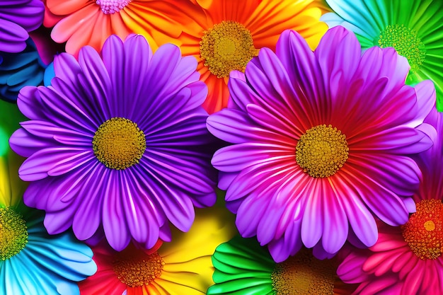 rainbow colors flower