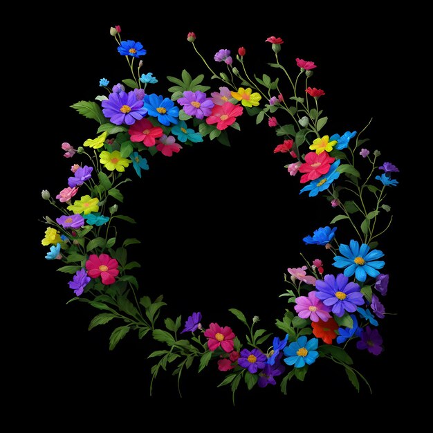 Foto illustrazione del mazzo dei fiori di colori dell'arcobaleno