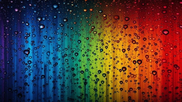 Rainbow colors on a glass wall