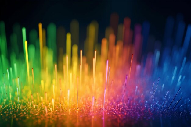 A rainbow of colors is shown with a black background.