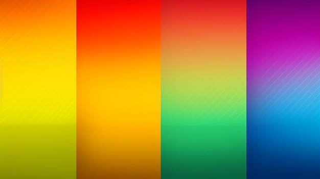 Foto a rainbow of colors is shown with a yellow stripe.