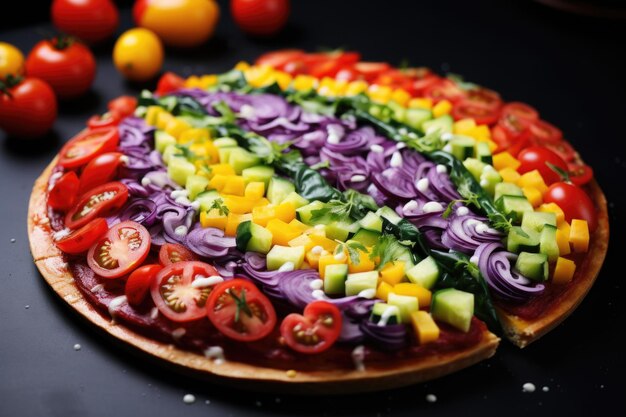 Photo rainbow colors pizza