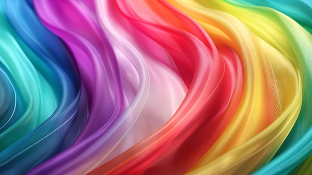 Rainbow colors soft luxury fabric cloth ai generated artwork