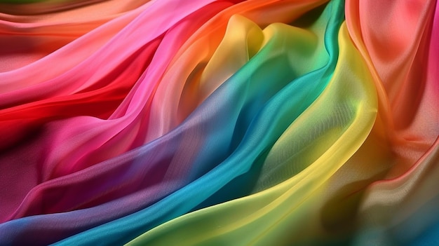 Rainbow colors soft luxury fabric cloth ai generated artwork