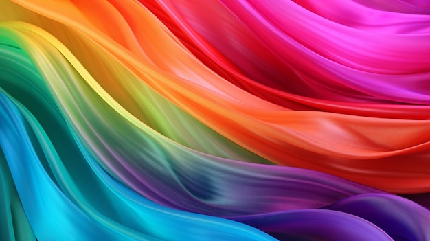 Rainbow colors soft luxury fabric cloth ai generated artwork