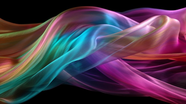 Rainbow colors soft luxury fabric cloth ai generated artwork