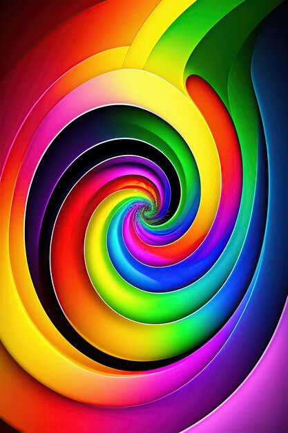 Rainbow colors spiral art background