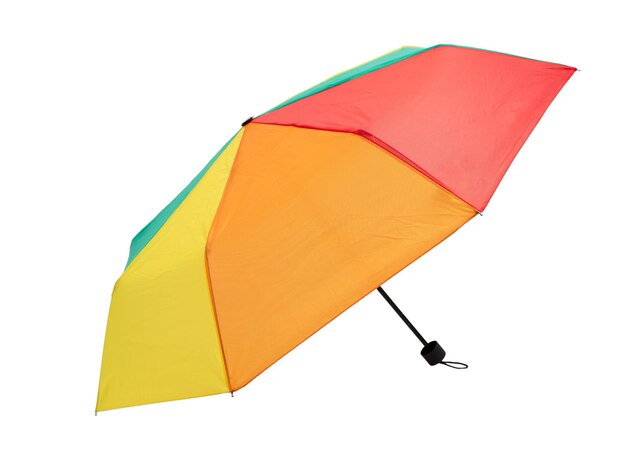 Rainbow colors umbrella isolated on transparent white Weather protection pride concept