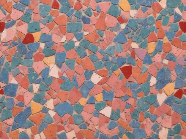 Foto colore dell'arcobalenotessitura di terrazzo piastrelle di mosaico terrazzo marmo sfondio ai generato