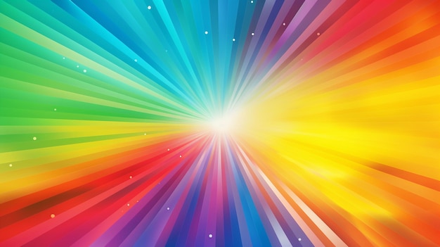 Photo rainbow coloured background with starburst blur