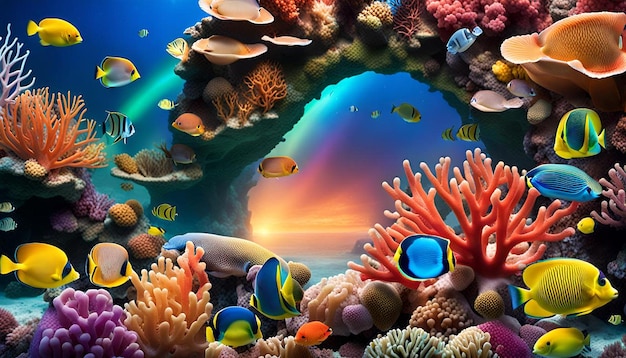 Rainbow Coral Reef | Premium AI-generated image