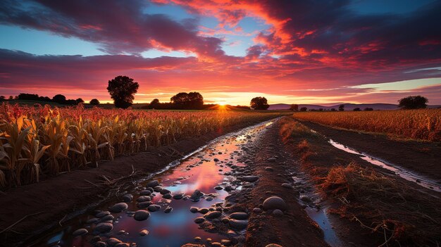 Rainbow cornfield