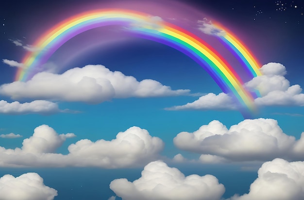 Rainbow dromerige wolken fantasy achtergrond