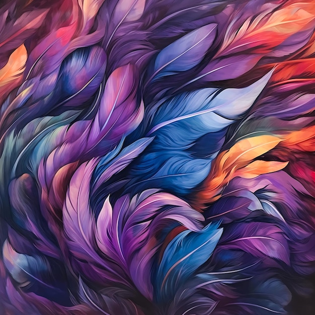 rainbow feathers