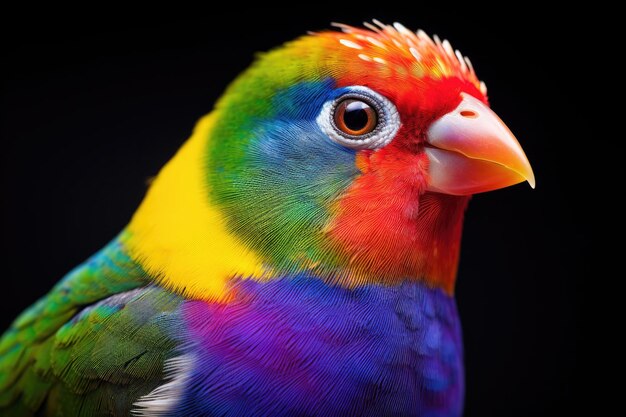 Photo rainbow finch close up