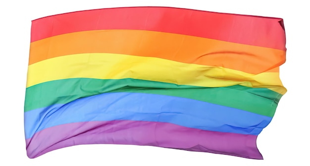 The rainbow flag gay pride or LGBTQ symbol isolated on white background