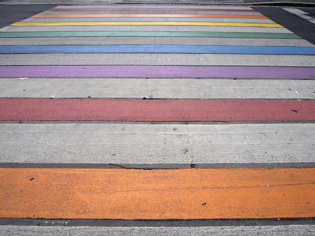 Rainbow flag pedestrian walk