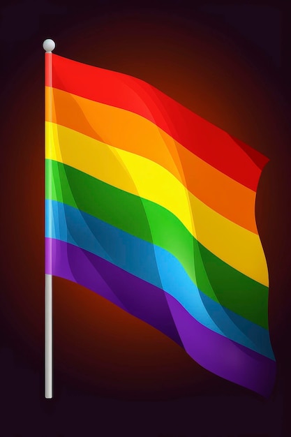 Photo a rainbow flag with a white background