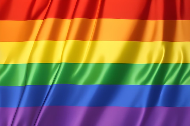 A rainbow flag with the word pride on it