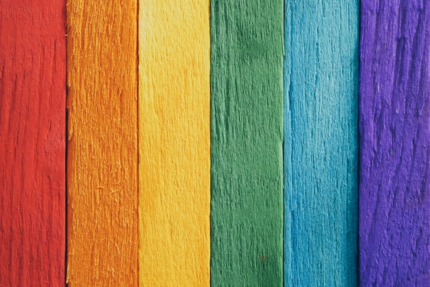 Rainbow flag wood plank Texture background for design