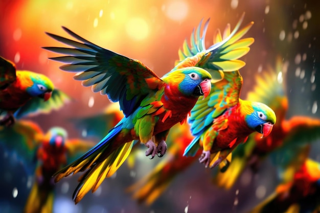 Радужные летающие попугаи