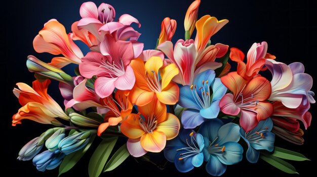 Rainbow Freesia Flowers