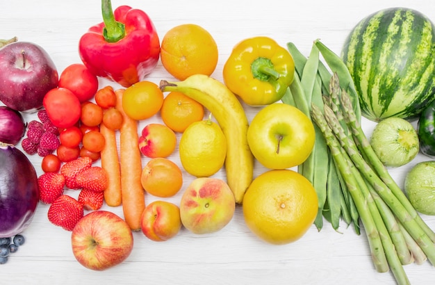 Rainbow fruit and vegetables