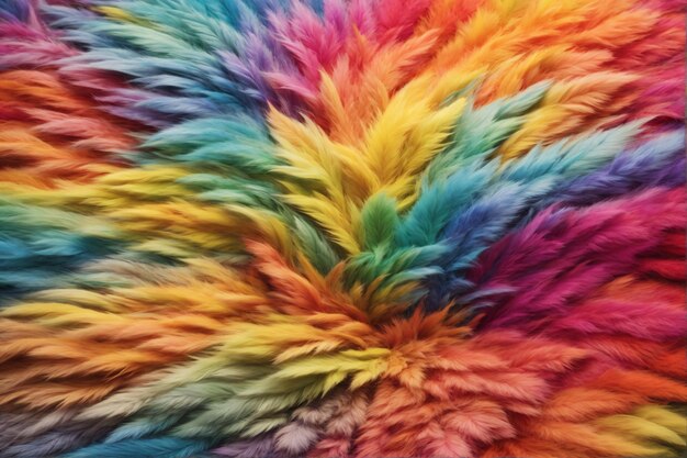 Rainbow fur texture rainbow fur texture background colorful fur texture fluffy fur texture fluffy fur background ai generative