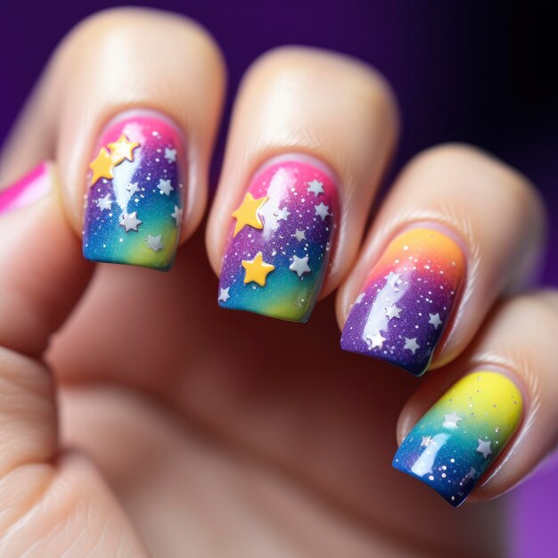 Rainbow Galaxy Nails