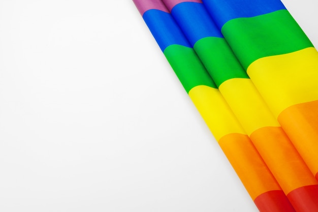 Rainbow gay flag on white background