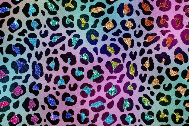 Rainbow Glam Glitter Animal Skin Texture Background Animal Skin Pattern