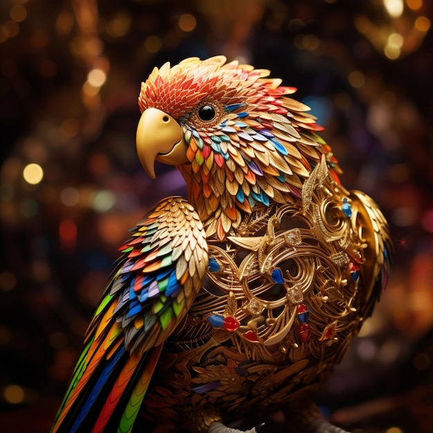 Rainbow gold parrot