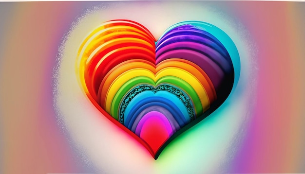 Foto rainbow hartvormige doel met een pijl vector illustratie een symbool van liefde valentijnsdag