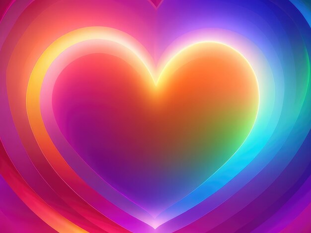 A rainbow heart abstract background