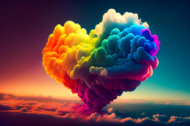 Rainbow Heart Cloud Generative AIxA