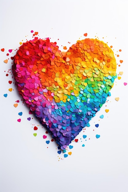 a rainbow heart shaped object