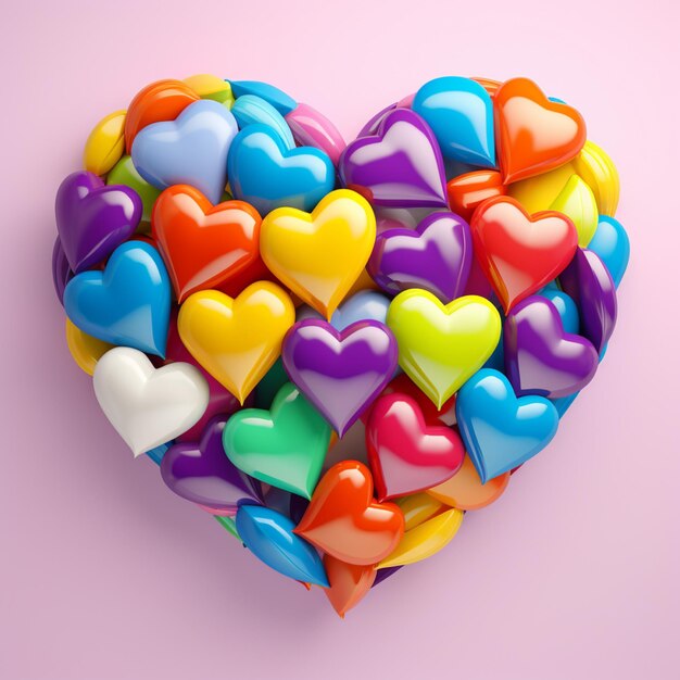 Photo rainbow heart valentine full background