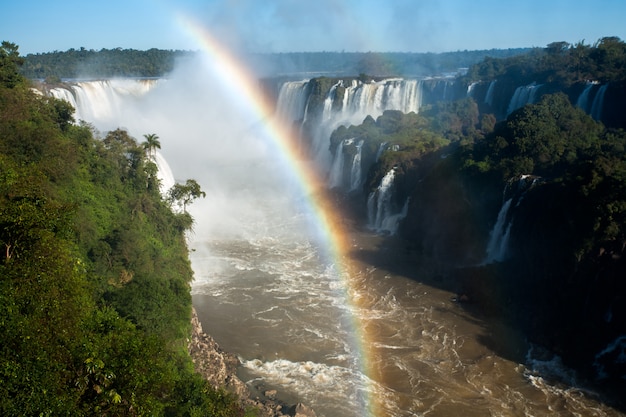 Rainbow in Iguazu falls national park